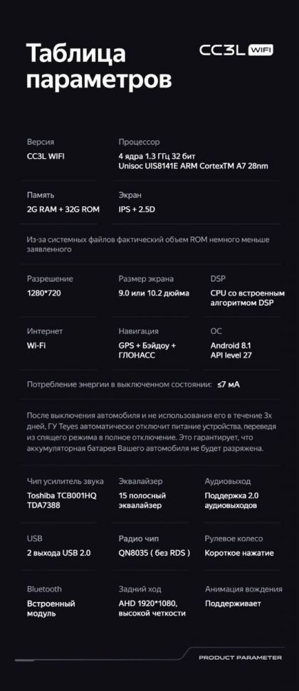 Штатная магнитола Teyes CC3L WiFi 2/32 Toyota RAV4 (2012-2018)