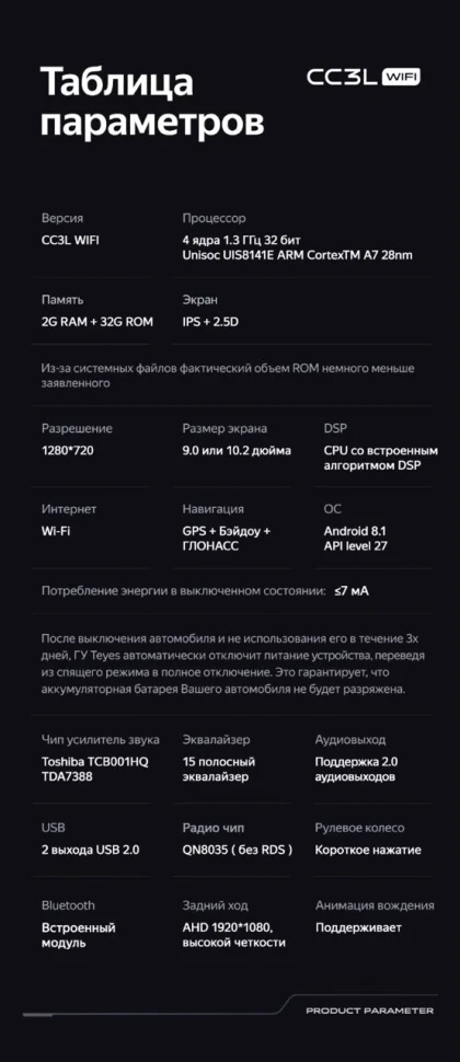 Штатная магнитола Teyes CC3L WiFi 2/32 Toyota RAV4 (2012-2018)