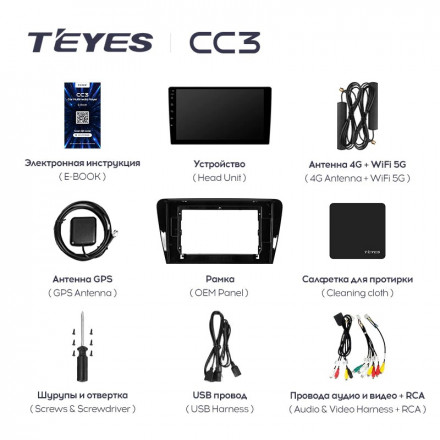 Штатная магнитола Teyes CC3 4/64 Skoda Octavia 3 A7 (2013-2018) Тип-A
