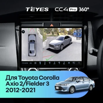 Штатная магнитола Teyes CC4 Pro 360 12/256 Toyota Corolla Fielder 3 E160 (2012-2021) (11")