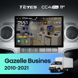 Штатная магнитола Teyes CC4 Pro 8/128 для GAZ Gazelle Busines (2010-2021) F2 (11")