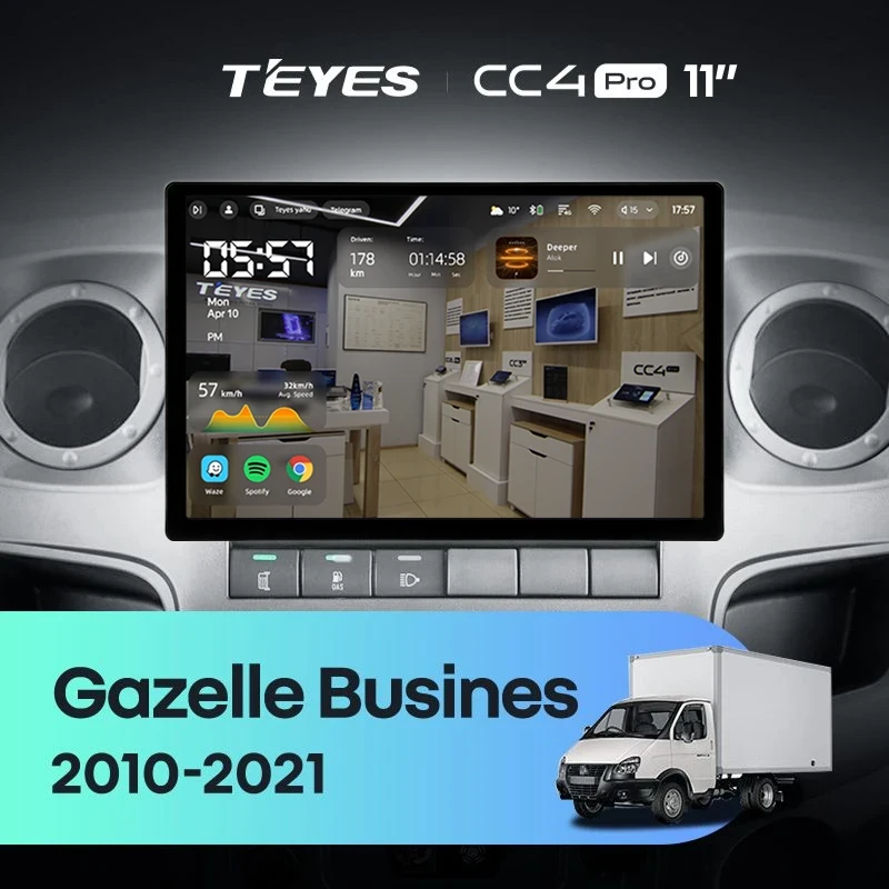 Штатная магнитола Teyes CC4 Pro 8/128 GAZ Gazelle Busines (2010-2021) F2 (11")
