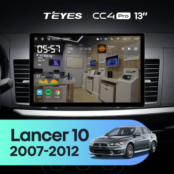 Штатная магнитола Teyes CC4 Pro 8/128 Mitsubishi Lancer 10 CY (2007-2012) Тип-B (13")