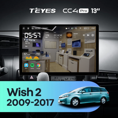 Штатная магнитола Teyes CC4 Pro 8/128 Toyota Wish 2 XE20 (2009-2017) (13&quot;)