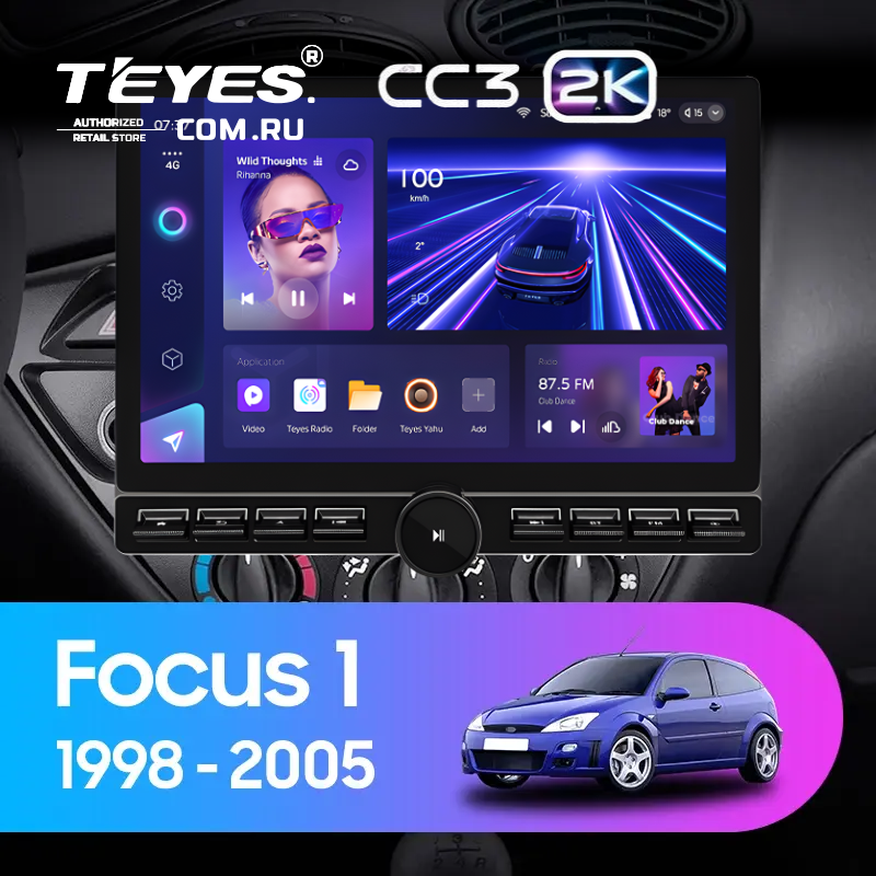 Штатная магнитола Teyes CC3 2K 6/128 Ford Focus 1 (1998-2005) (13&quot; с кнопками)