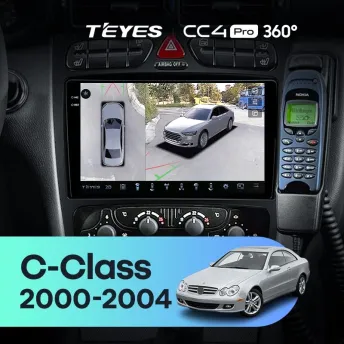Штатная магнитола Teyes CC4 Pro 360 8/128 Mercedes-Benz C/CLK-Class S203 W203 W209 A209 (2000-2005) F1