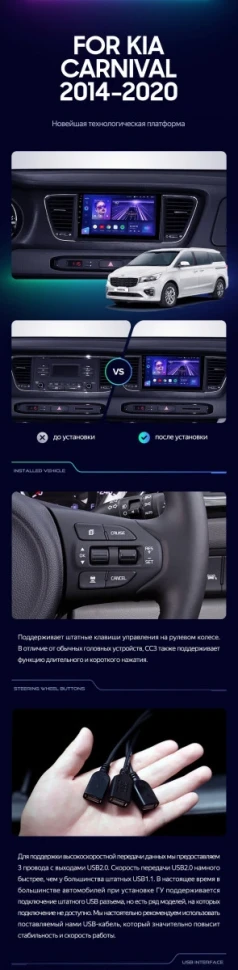 Штатная магнитола Teyes CC3L 4/32 Kia Carnival YP (2014-2021) F1 Тип-B