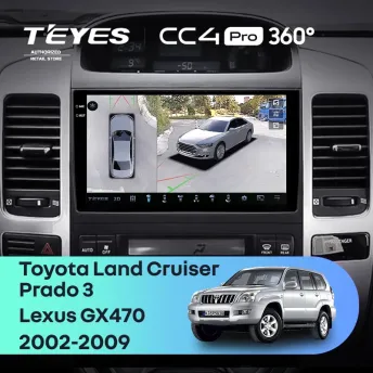 Штатная магнитола Teyes CC4 Pro 360 8/128 Toyota Land Cruiser Prado J120 (2004-2009) F1 Тип-B