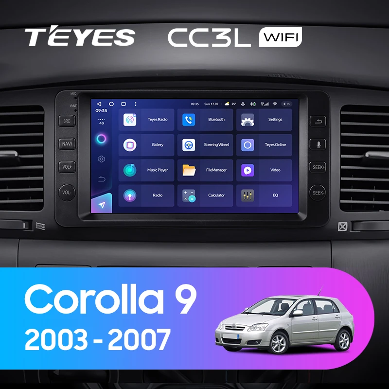 Штатная магнитола Teyes CC3L WiFi 2/32 Toyota Corolla 9 E120 E130 (2003-2007) 7&quot;