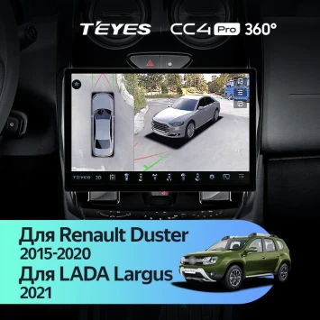 Штатная магнитола Teyes CC4 Pro 360 12/256 Renault Duster (2015-2020) F2 (11")