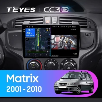 Штатная магнитола Teyes CC3 2K 360 6/128 Hyundai Matrix (2001-2010)