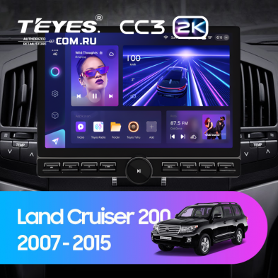 Штатная магнитола Teyes CC3 2K 6/128 Toyota Land Cruiser 200 (2007-2015) F1 (13&quot; с кнопками)