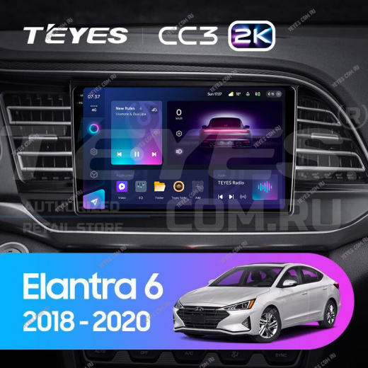 Штатная магнитола Teyes CC3 2K 6/128 Hyundai Elantra 6 (2018-2020) Тип-B — 