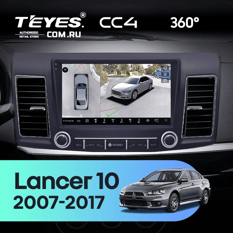 Штатная магнитола Teyes CC4 360 6/64 Mitsubishi Lancer 10 (2007-2017) F3 с кнопками Тип-A