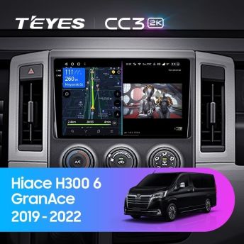 Штатная магнитола Teyes CC3 2K 4/32 Toyota Hiace H300 VI (2019-2022) Тип-B