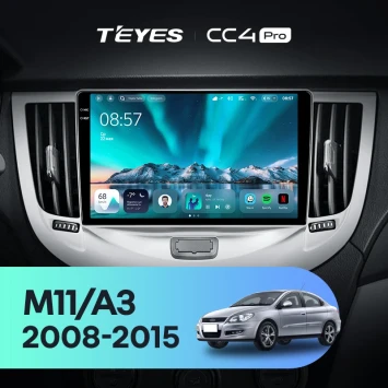 Штатная магнитола Teyes CC4 Pro 12/256 Chery M11 A3 (2008-2015)