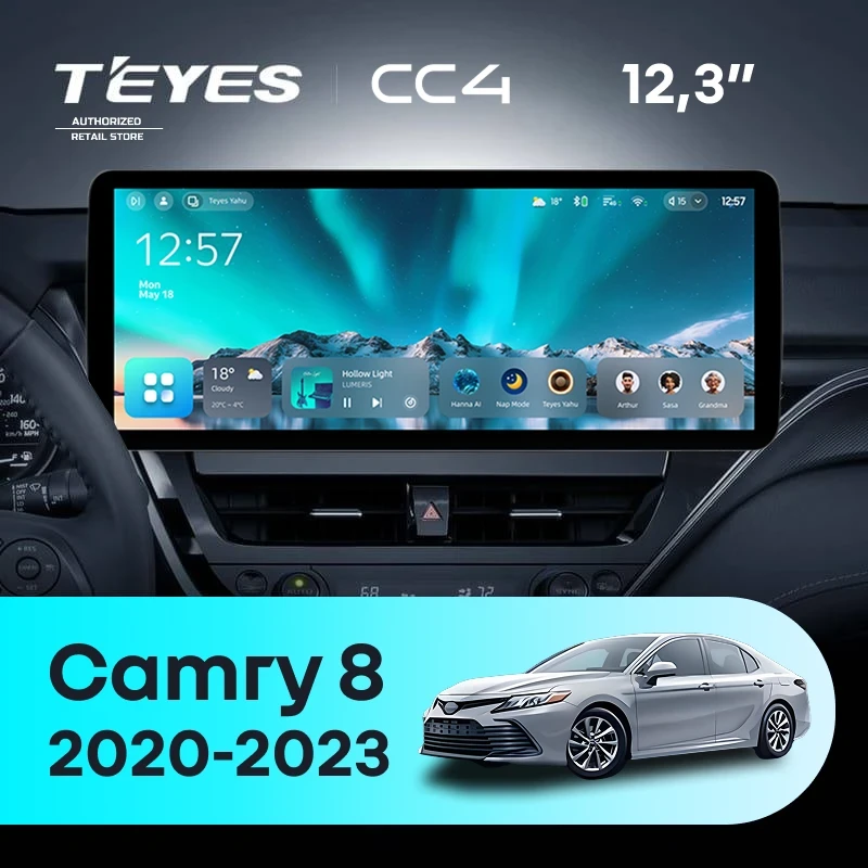 Штатная магнитола Teyes CC4 12.3" 8/128 Toyota Camry 8 XV70 (2020-2023)