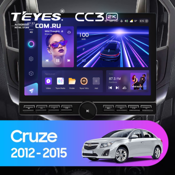 Штатная магнитола Teyes CC3 2K 6/128 Chevrolet Cruze J300 J308 (2012-2015) (13" с кнопками) (черная)