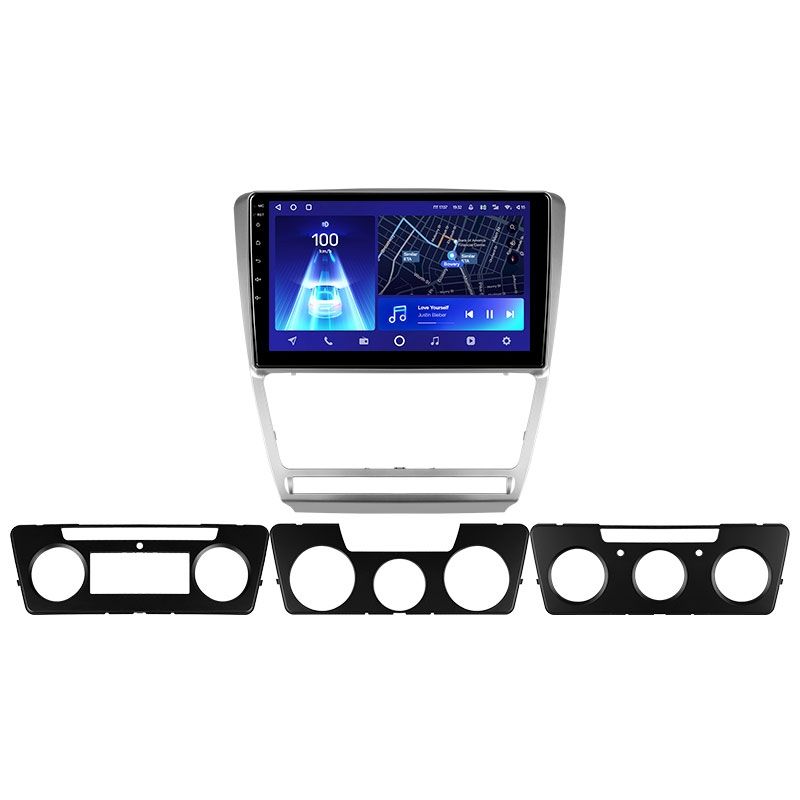 Переходная рамка Skoda Octavia 2 A5 (2008-2013) Серая (10&quot;)