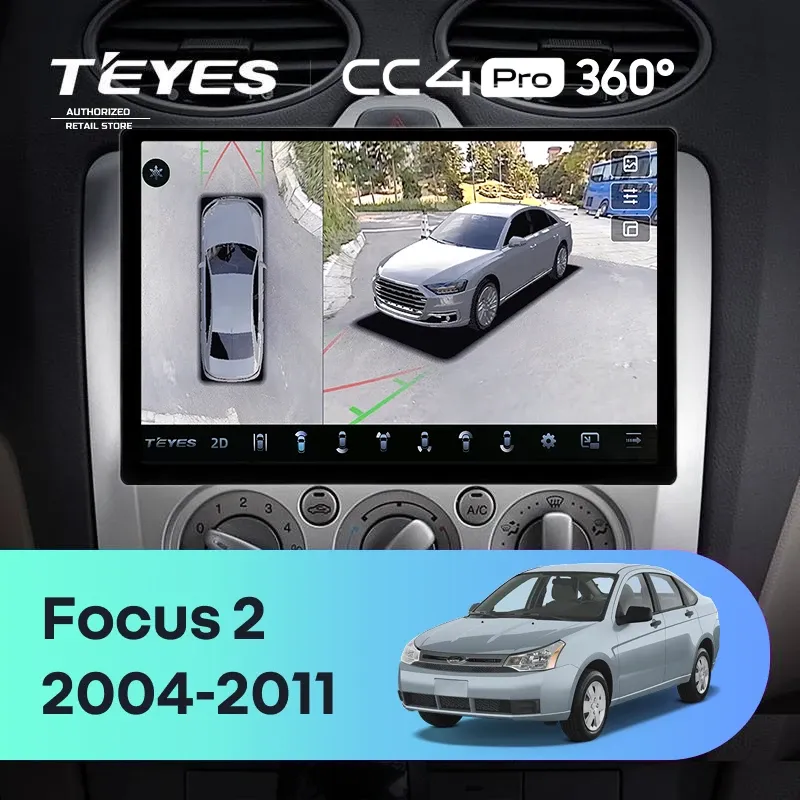 Штатная магнитола Teyes CC4 Pro 360 12/256 Ford Focus 2 Mk 2 (2004-2011) F2 (11")