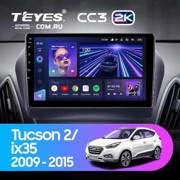 Штатная магнитола Teyes CC3 2K 6/128 Hyundai ix35 (2009-2015) (Tucson 2) Тип-C (10")