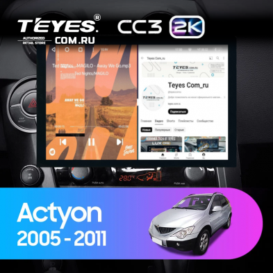 Штатная магнитола Teyes CC3 2K 4/32 SsangYong Actyon C100 (2005-2011) (13&quot;)