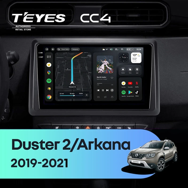 Штатная магнитола Teyes CC4 6/64 Renault Arkana (2019-2021) F2