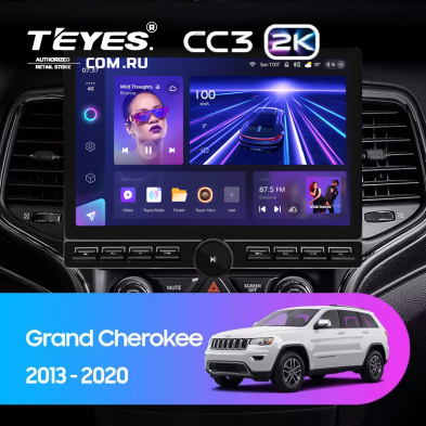 Штатная магнитола Teyes CC3 2K 6/128 Jeep Grand Cherokee WK2 (2013-2020) F2 (13&quot; с кнопками)