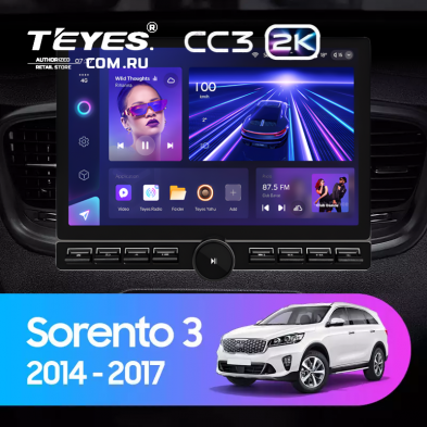 Штатная магнитола Teyes CC3 2K 6/128 Kia Sorento 3 Prime (2014-2017) Тип-B (13&quot; с кнопками)
