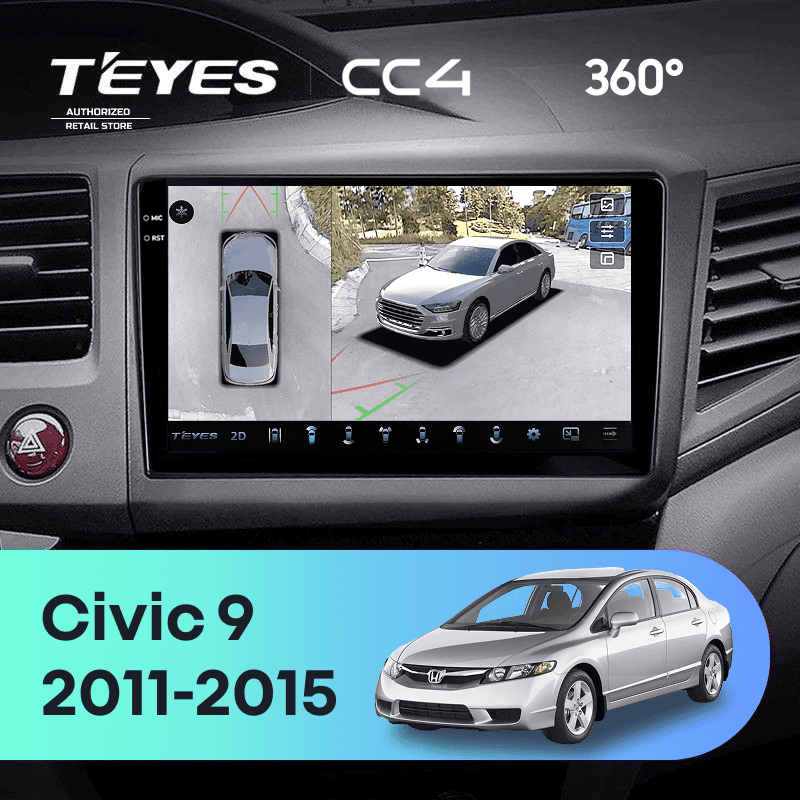 Штатная магнитола Teyes CC4 360 8/128 Honda Civic 9 FB FK FD (2011-2015)