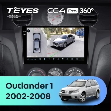 Штатная магнитола Teyes CC4 Pro 360 8/128 Mitsubishi Outlander 1 (2002-2008) F1