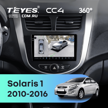 Штатная магнитола Teyes CC4 360 8/128 Hyundai Solaris 1 (2010-2016) F4 (черно-серый)