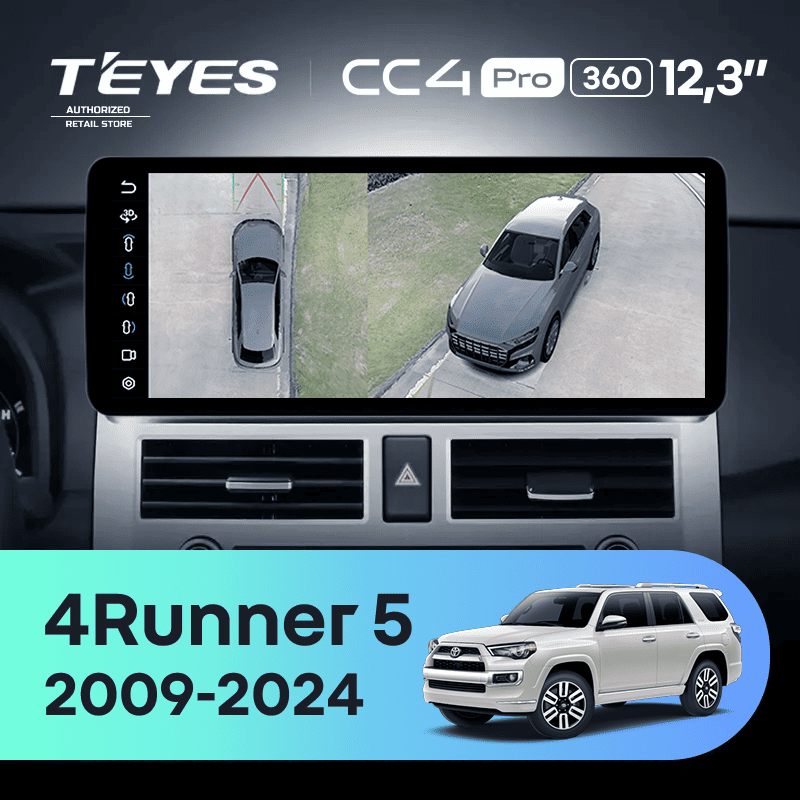 Штатная магнитола Teyes CC4 Pro 12.3" 360 12/256 Toyota 4Runner 5 N280 (2009-2024)