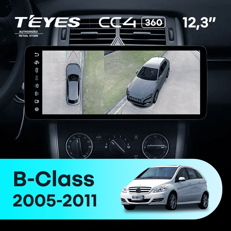Штатная магнитола Teyes CC4 12.3" 360 8/128 Mercedes-Benz B-Class T245 W245 (2005-2011) Universal