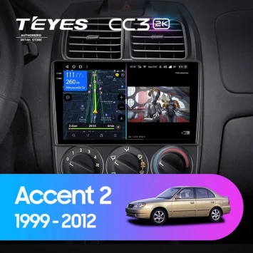 Штатная магнитола Teyes CC3 2K 360 6/128 Hyundai Accent II LC2 (1999-2012) F1