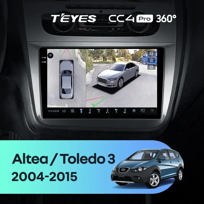 Штатная магнитола Teyes CC4 Pro 360 12/256 Seat Altea 5P (2004-2015) Правый руль