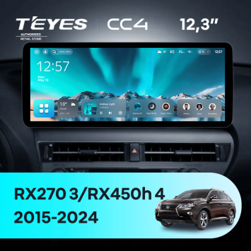 Штатная магнитола Teyes CC4 12.3" 6/64 Lexus RX450h 4 AL20 (2015-2024) Тип-A
