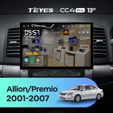 Штатная магнитола Teyes CC4 Pro 12/256 Toyota Allion (2001-2007) (13&quot;)
