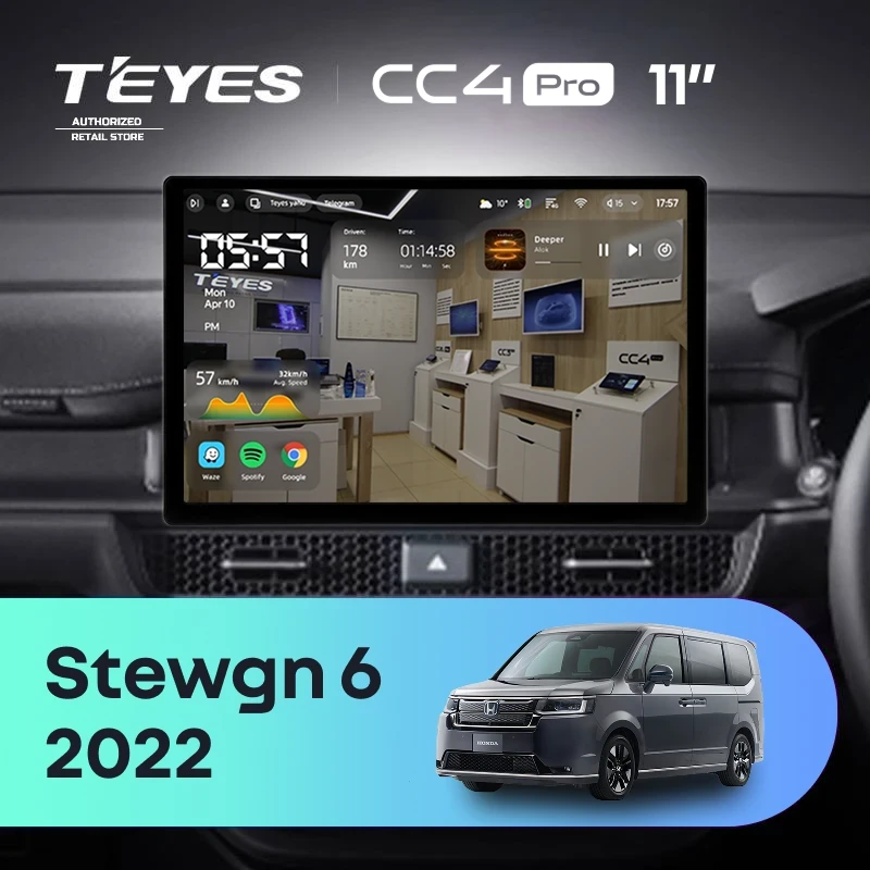 Штатная магнитола Teyes CC4 Pro 8/128 Honda Stepwgn 6 2022+ Правый руль (11")