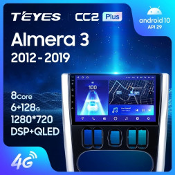 Штатная магнитола Teyes CC2 Plus 6/128 Nissan Almera 3 G15 (2012-2019) F2