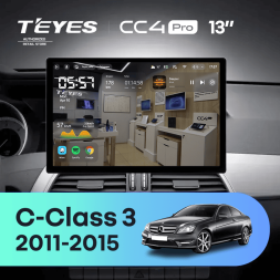 Штатная магнитола Teyes CC4 Pro 8/128 Mercedes-Benz C-Class 3 W204 C204 S204 (NTG 4.5) (2011-2015) (0din) (13")