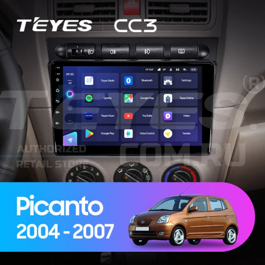 Штатная магнитола Teyes CC3 4/32 Kia Picanto SA Morning (2004-2007) — 