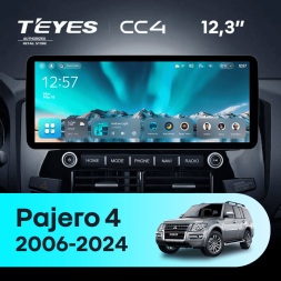 Штатная магнитола Teyes CC4 12.3" 8/128 Mitsubishi Pajero 4 V80 V90 (2006-2024) Тип-B