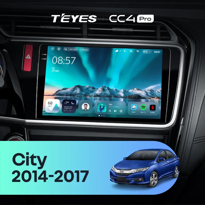 Штатная магнитола Teyes CC4 Pro 8/128 Honda City (2014-2017) Тип-B