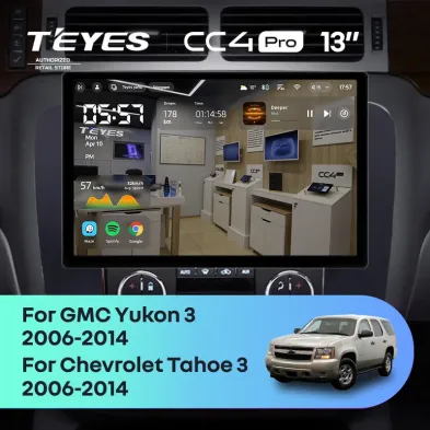 Штатная магнитола Teyes CC4 Pro 12/256 Chevrolet Tahoe (2006-2014) (13") (Черная)
