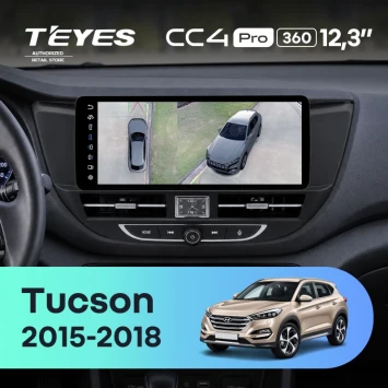 Штатная магнитола Teyes CC4 Pro 12.3" 360 12/256 Hyundai Tucson 3 (2015-2018) Тип-A