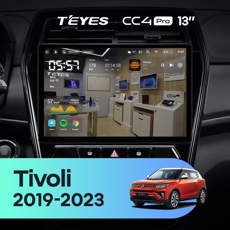 Штатная магнитола Teyes CC4 Pro 8/128 SsangYong Tivoli (2019-2023) (13&quot;)