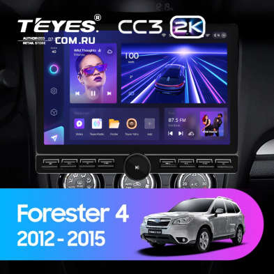 Штатная магнитола Teyes CC3 2K 6/128 Subaru Forester 4 SJ (2012-2015) Тип-B (13" с кнопками)