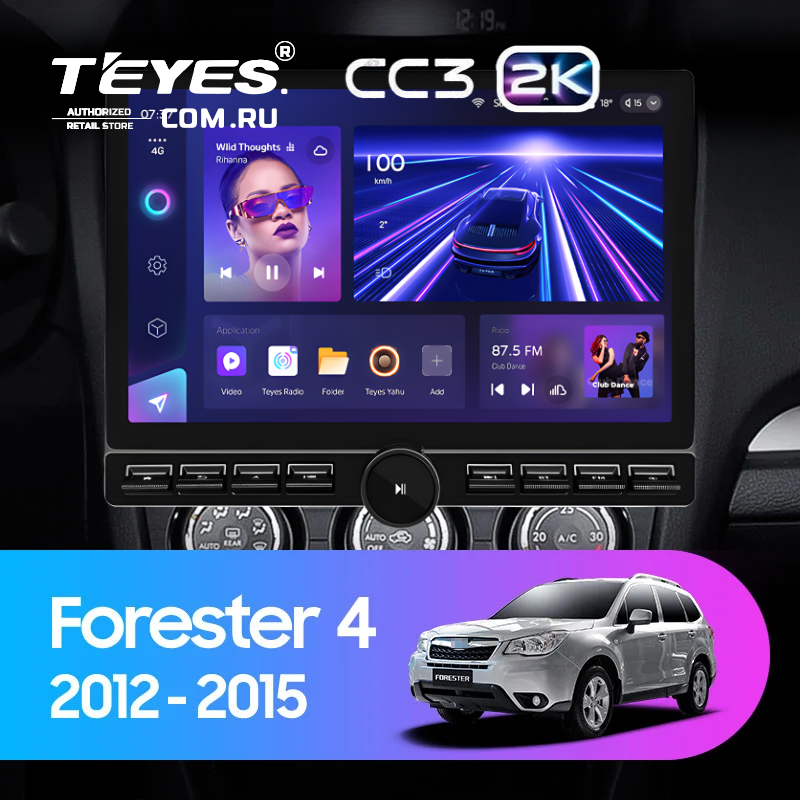Штатная магнитола Teyes CC3 2K 6/128 Subaru Forester 4 SJ (2012-2015) Тип-B (13&quot; с кнопками)