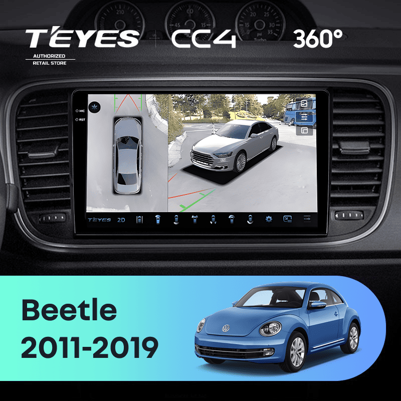 Штатная магнитола Teyes CC4 360 6/64 Volkswagen Beetle A5 (2011-2019) (10 inch Universal)